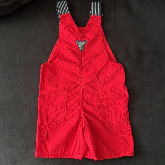 Oshkosh B’gosh Toddler Boys Shortalls size 3T color Red. - Picture 3 of 7